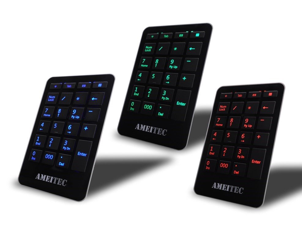 AMEI Keyboard AM-KN101B Professional Letter Blue Illuminated digital keypad