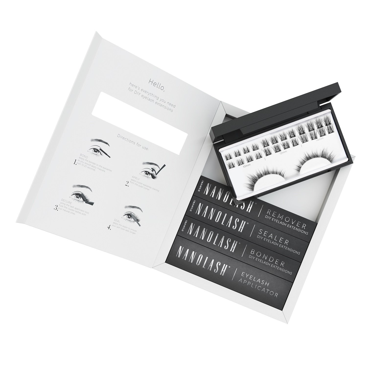 Nanolash DIY Eyelash Starter Kit Divine Umělé řasy pro domácí aplikaci - startovací sada