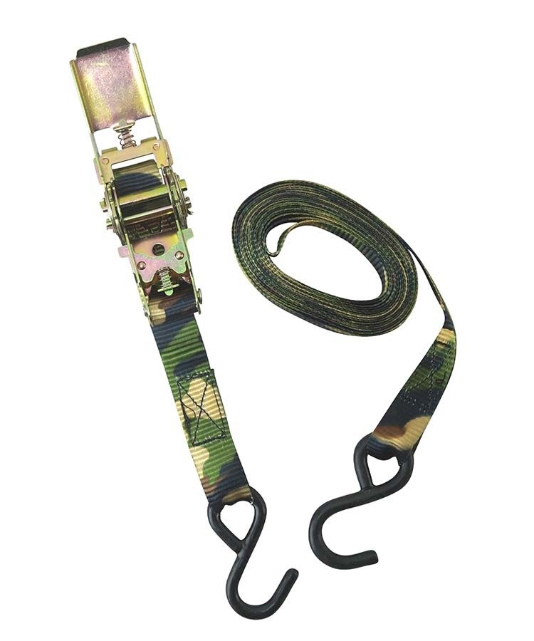 Pás upínací samonavíjecí s ráčnou a háky maskovací 1 x 15 Camo Kombat® Tactical