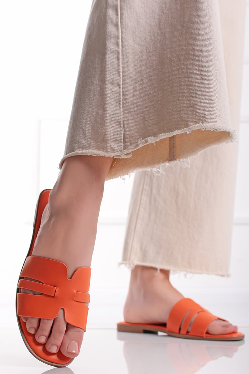 Oranžové nízké pantofle Harper