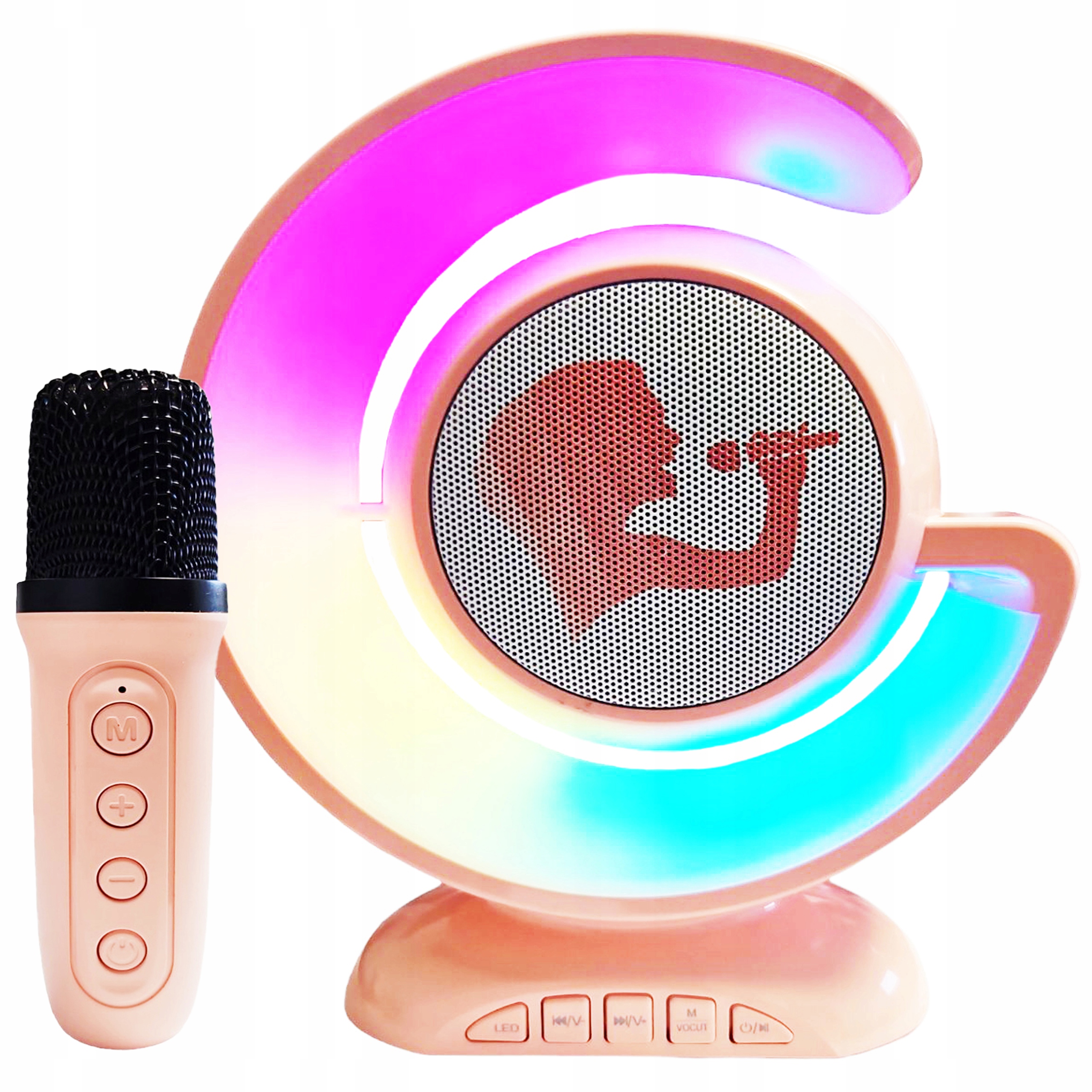 Dětská Karaoke Sada Pro dárek Mikrofon Přehrávač MP3 Led Reproduktor