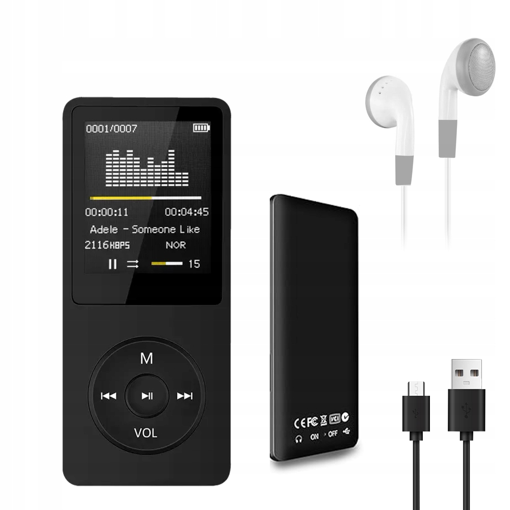 Přehrávač MP3 16GB Bluetooth 5.0 sluchátky 1,8