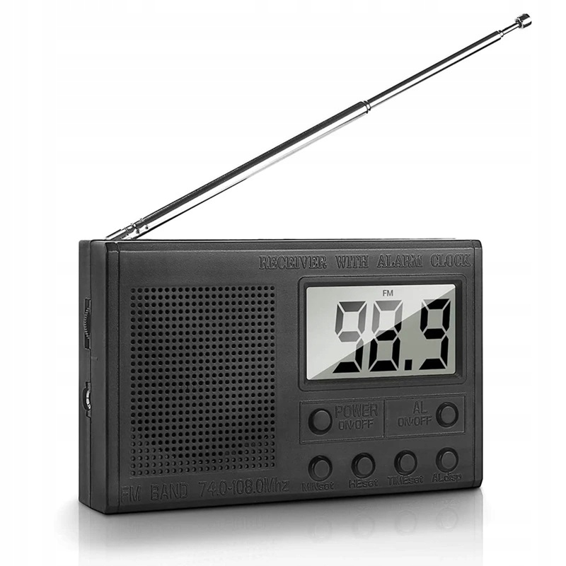 Digitální Fm rádio LCD s hodinami a pouzdrem pro vlastní montáž