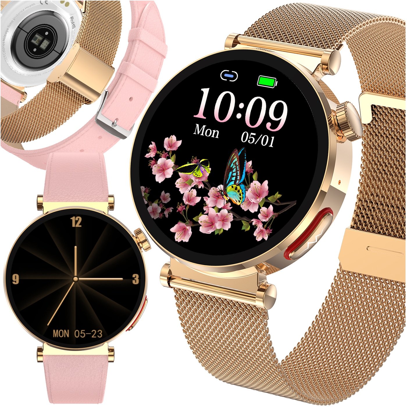 Chytré Hodinky Dámské Hodinky Měření Cukru Ekg Hovory Smart Watch Menu Pl