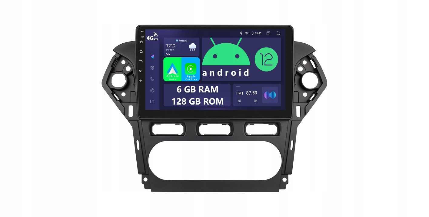 Radio 2DIN Navigace Android Ford Mondeo MK4 6/128 Gb Dsp Lte Carplay