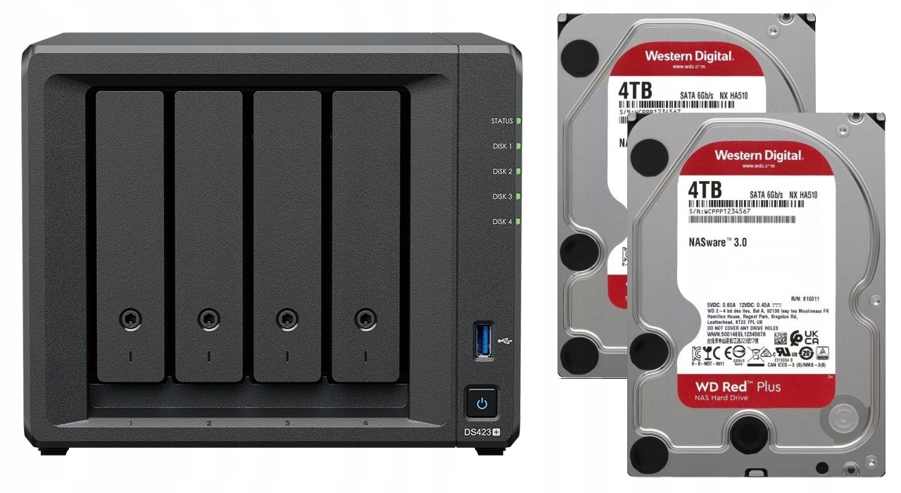 Nas Synology DS423+ 6GB 2x 4TB Wd Red Plus