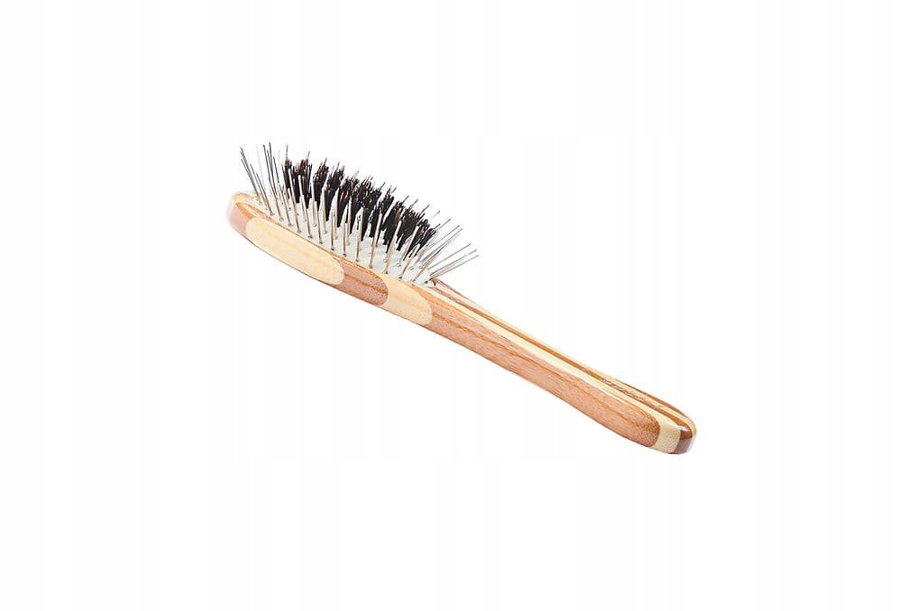 Hybridní kartáč Groomer Medium Oval Brush bambusové, kovové piny a natu