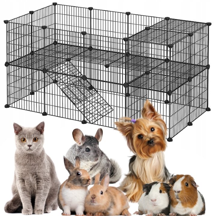 Kovová Ohrádka Skládací Modulární Klec Pro Králíky 36 Panelů