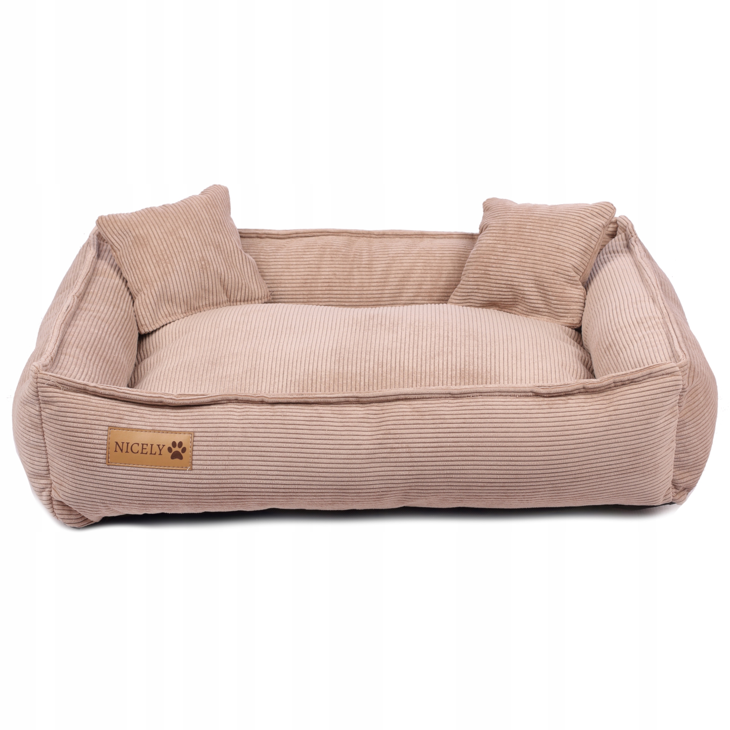 pelíšek pro psa manšestrový polštář gauč poslání 65x55 kávové M