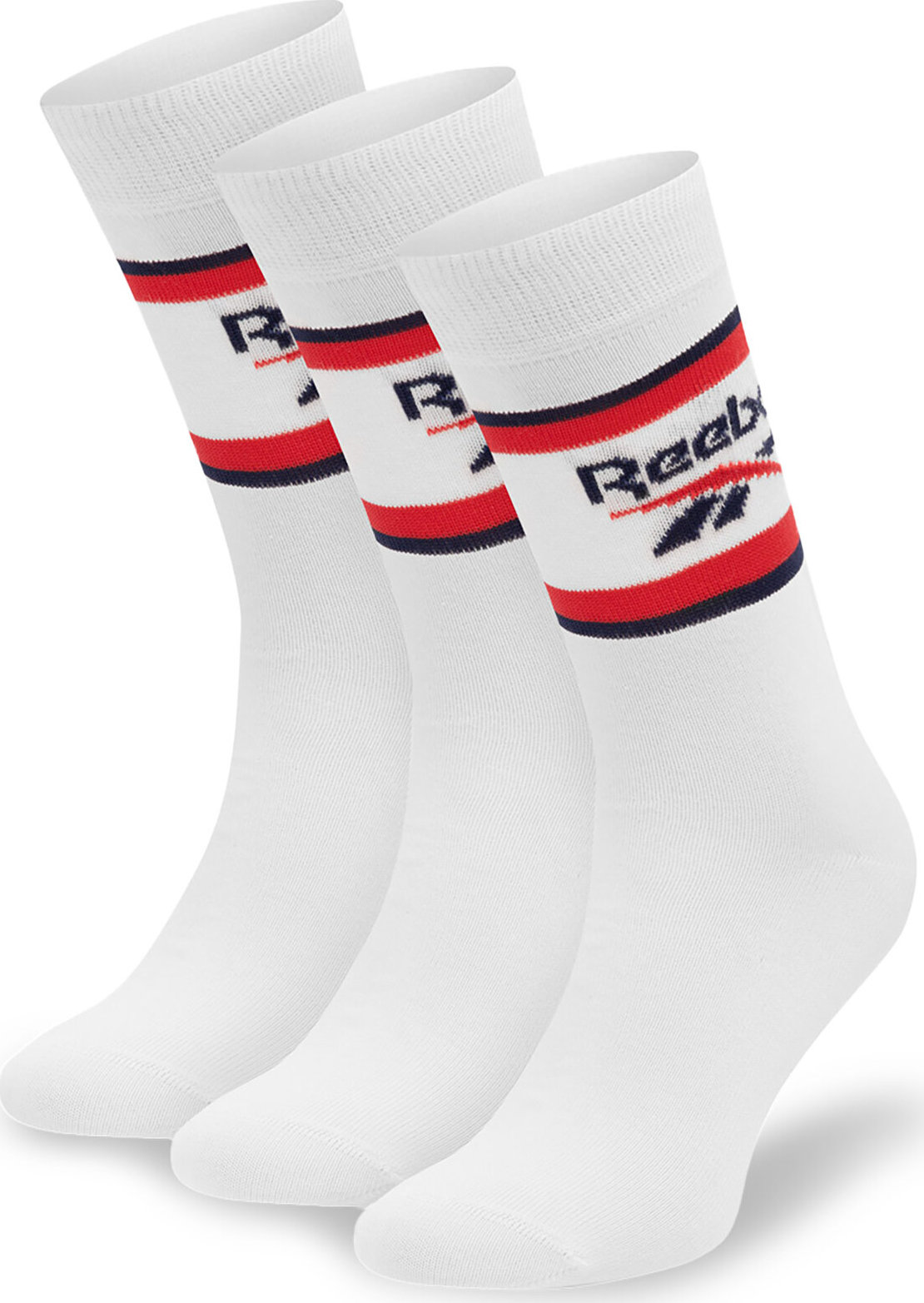 Sada 3 párů vysokých ponožek unisex Reebok R0369-SS24 (3-pack) Bílá
