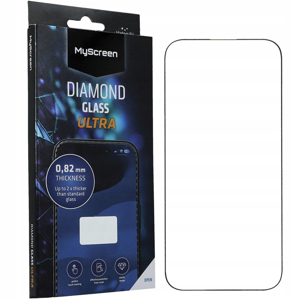 Tvrzené sklo na displej s černým rámečkem MyScreen pro iPhone 14 Pro, rychlé