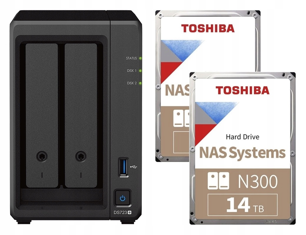 Synology DS723+ 4GB Ecc 2x 14TB Toshiba N300