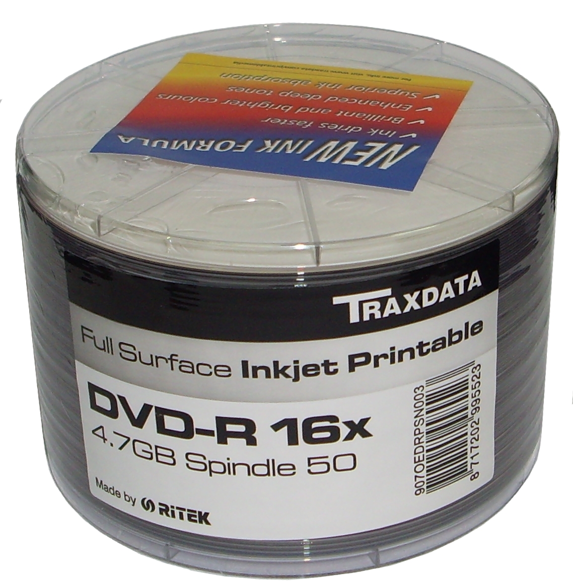 Disky Traxdata Ritek Dvd-r 4,7 Gb s přetiskem 100