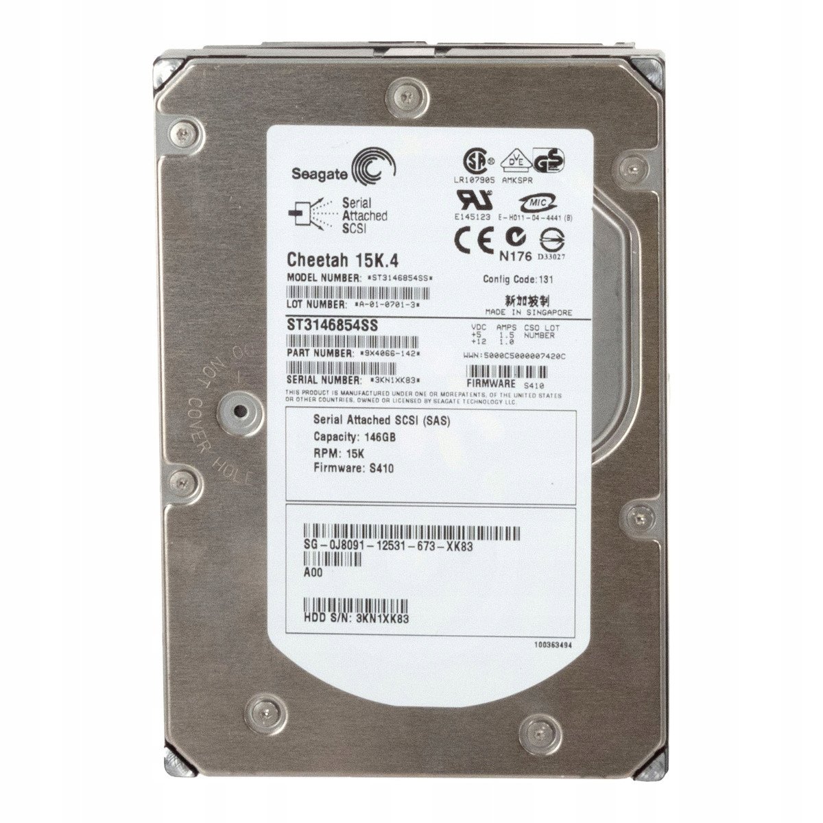 Dell 0J8091 146GB 15K 8MB Sas 3,5'' ST3146854SS