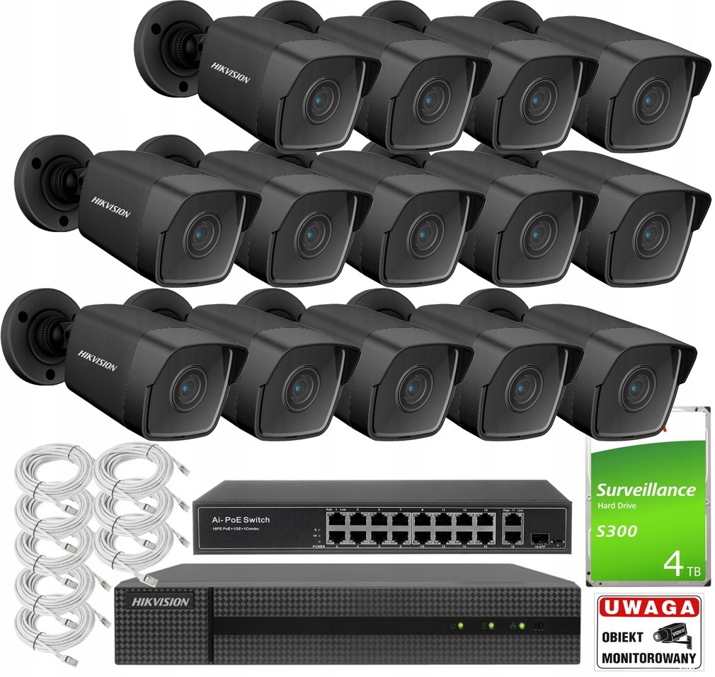 Monitorovací sada Hikvision IPCAM-B4-(16x)-HWN-4216MH-4TB