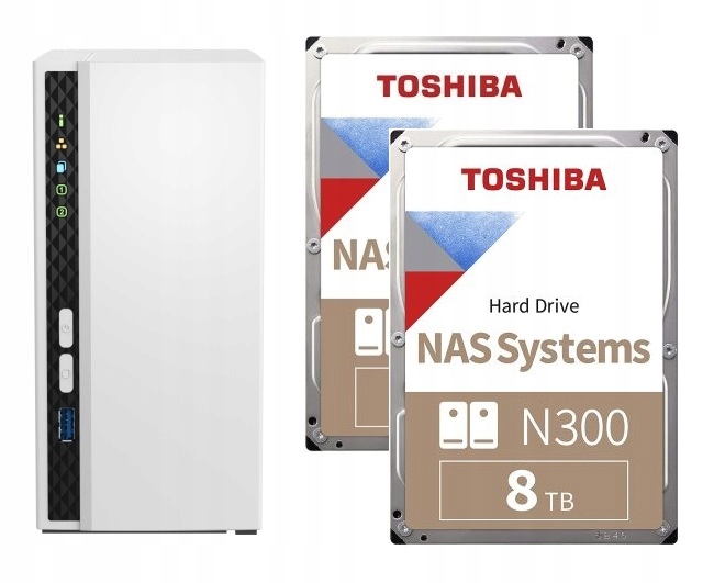 Nas server Qnap TS-233 2GB 2 x 8TB Toshiba N300