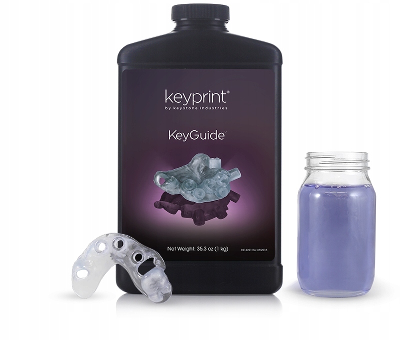 Uv pryskyřice KeyPrint KeyGuide Clear 1l 1kg 3D tiskové chirurgické šablony