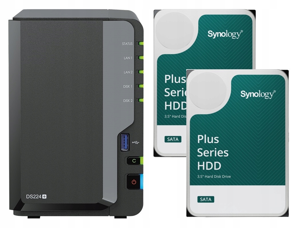 Synology DS224+ 6GB Ram 2x 4TB Synology Plus