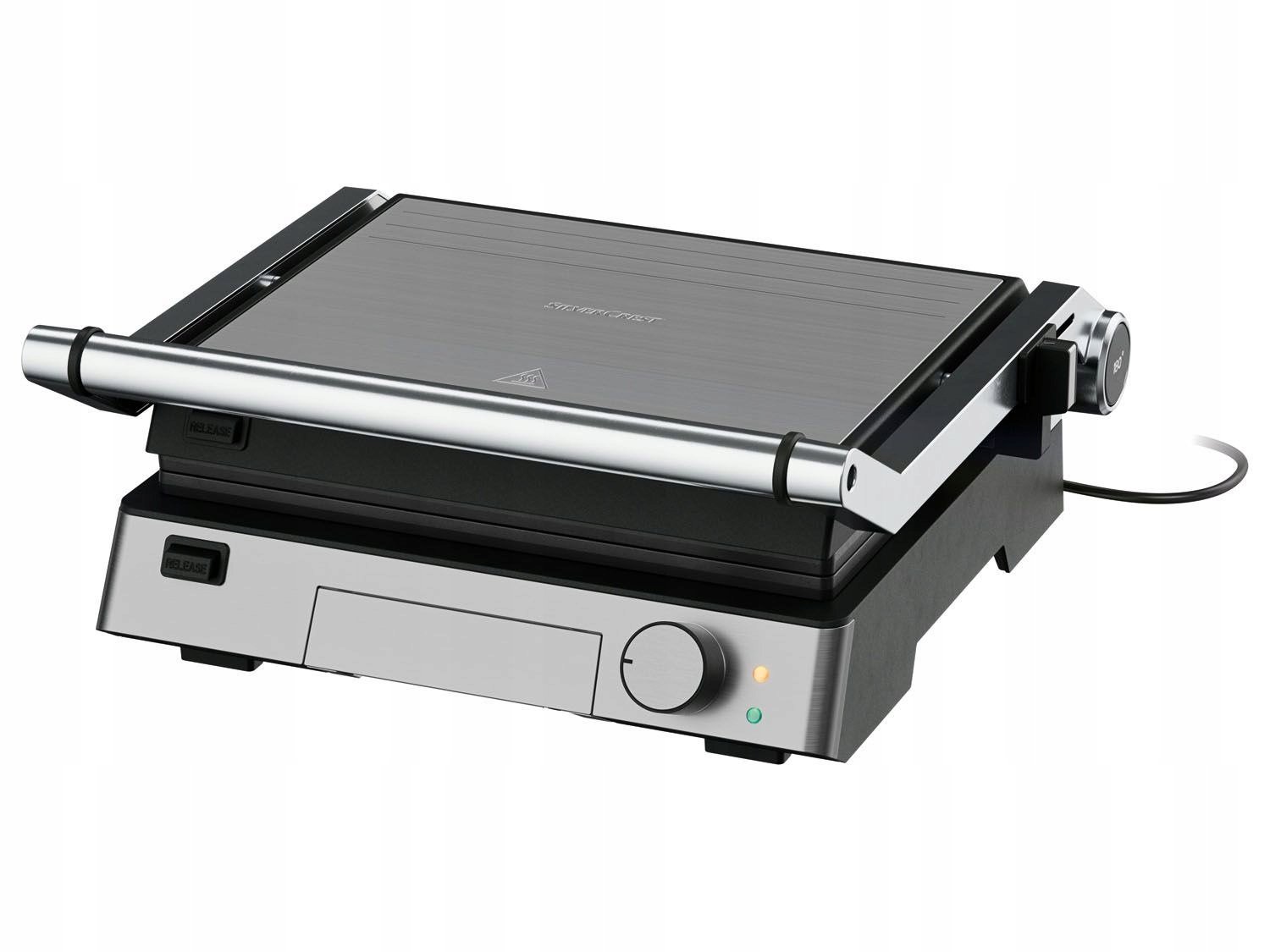 Kontaktní skládací elektrický gril SilverCrest stříbrný/šedý 2000W, 3w1