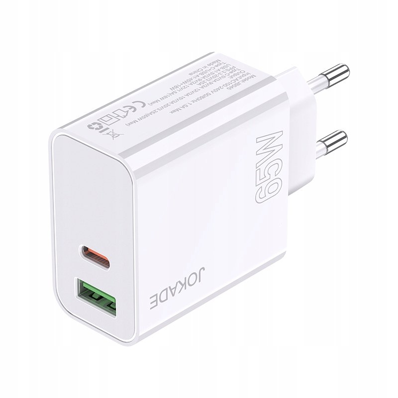 Nabíječka Jokade Usb Typ A Type C 65W Fast Charging White Bílá