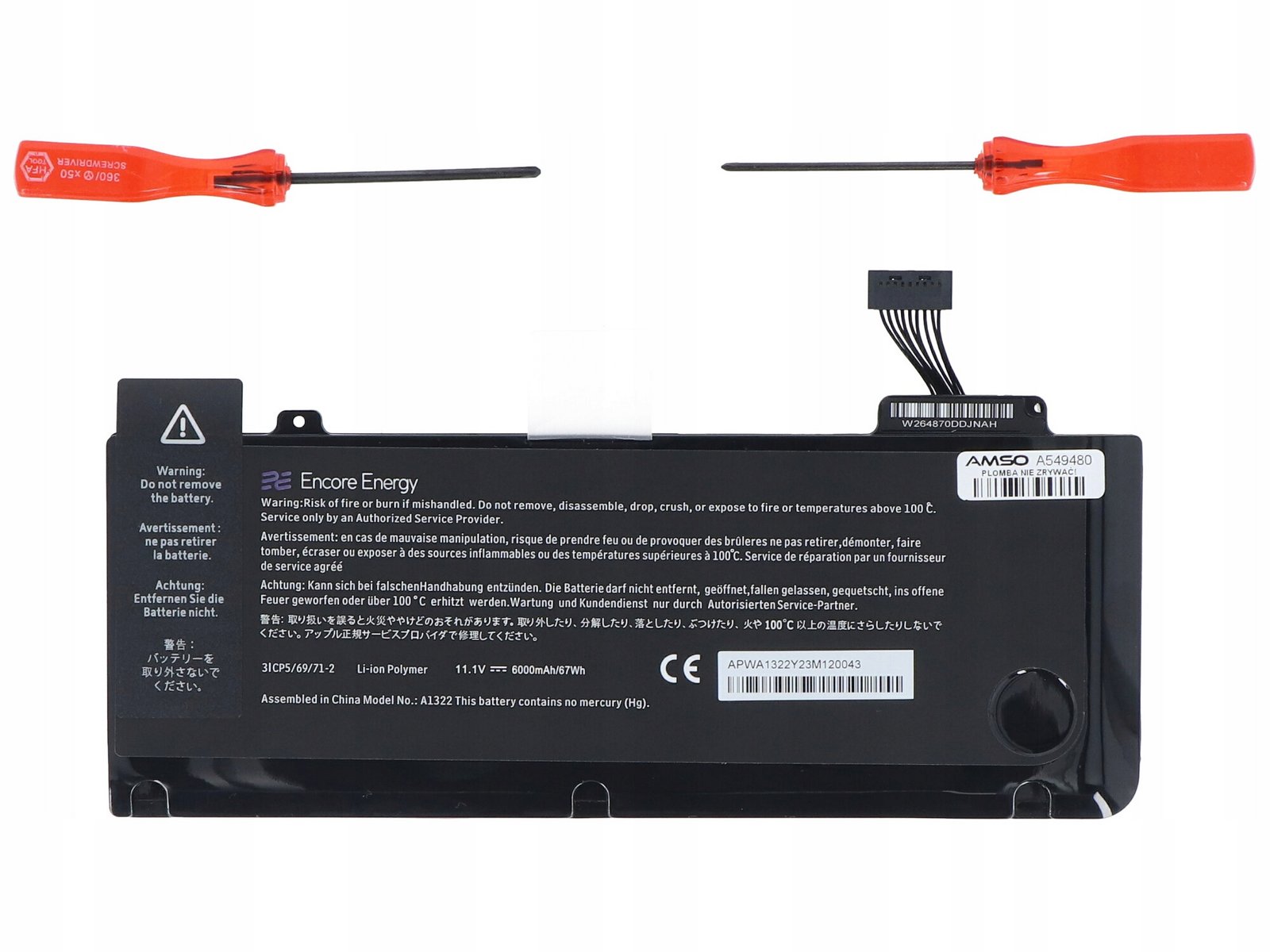 Baterie pro Apple MacBook Pro 13 A1278 67Wh 6000mAh A1322