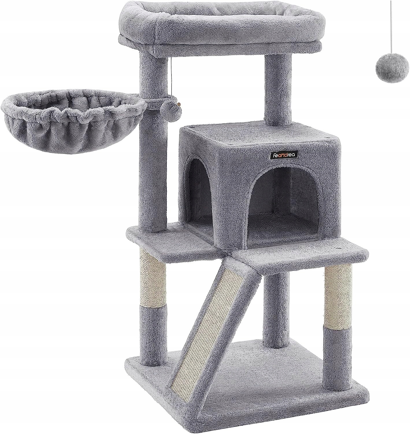 Drapak Pro Kočky Velký Robustní 3 Úrovně Pelíšek Věž Služby Domek 96cm