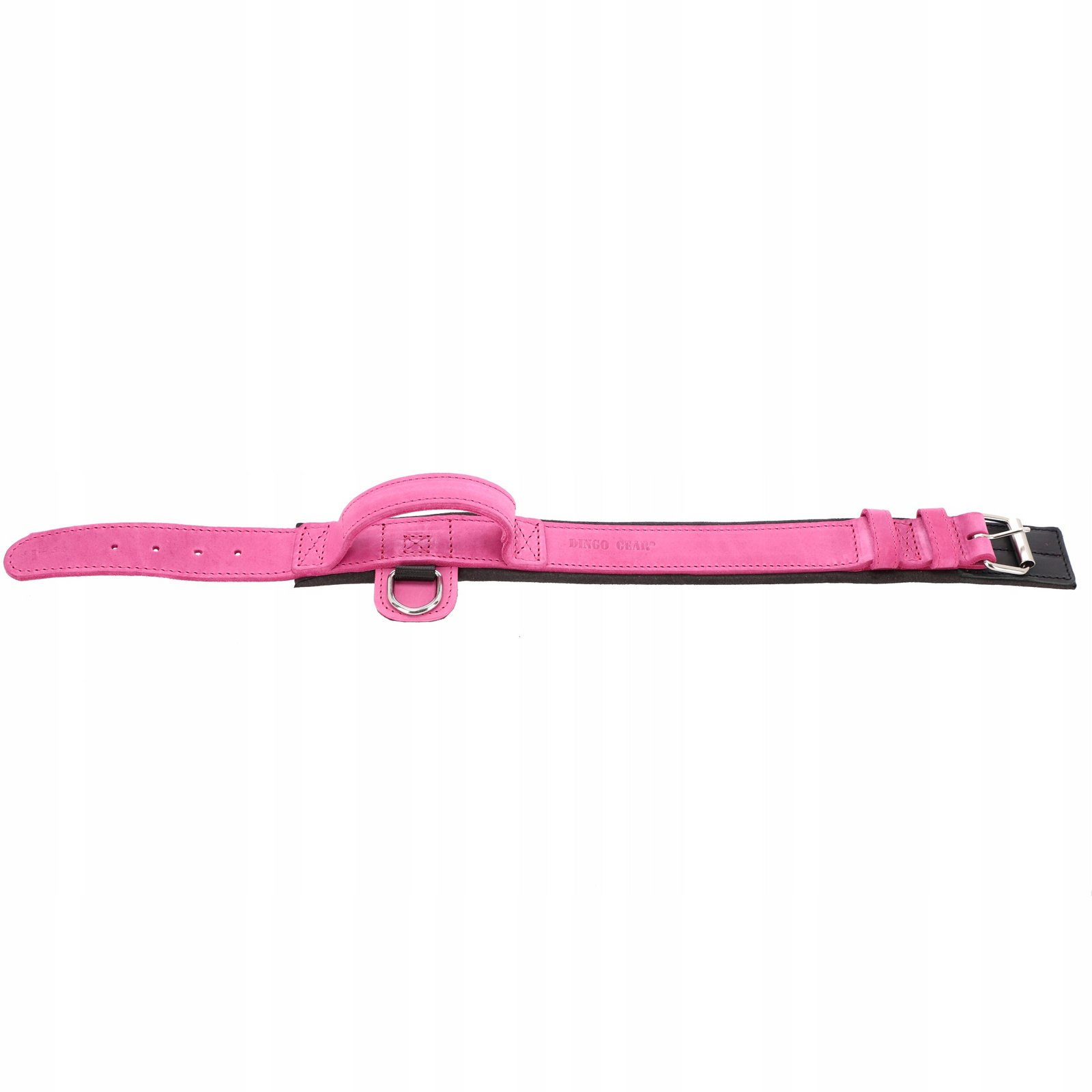 Dingo Gear K9 Obojek Kůže S Rukojetí Drago 40-48cm Pink