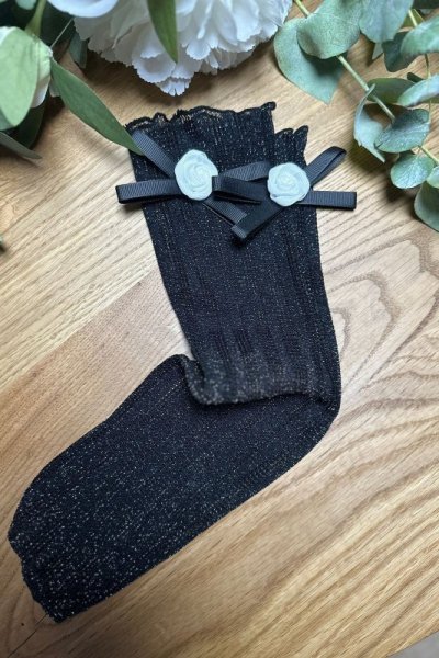 Magnetis Lurex Kwiatek Dámské ponožky 36-40 černá