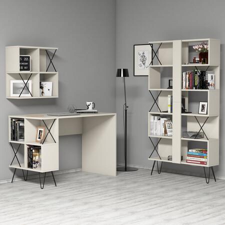 Hanah Home Study Desk & Bookshelf Extra 2 - Cream