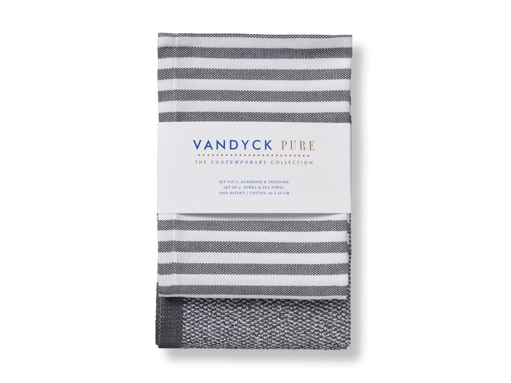 Vandyck Set utěrek 2ks 60x60 cm Off black