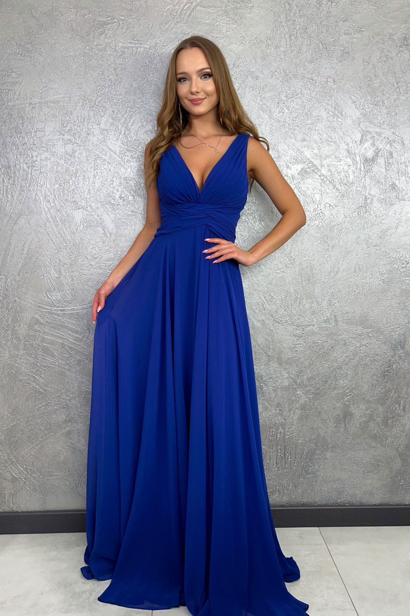 Tmavě modré nařasené šaty Silvana