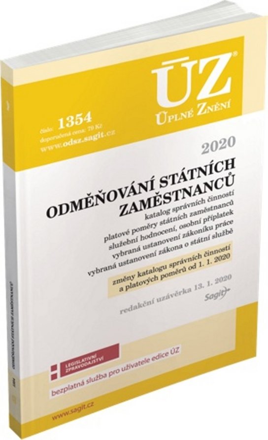 ÚZ 1354 Odměňování státních zaměstnanců 2020