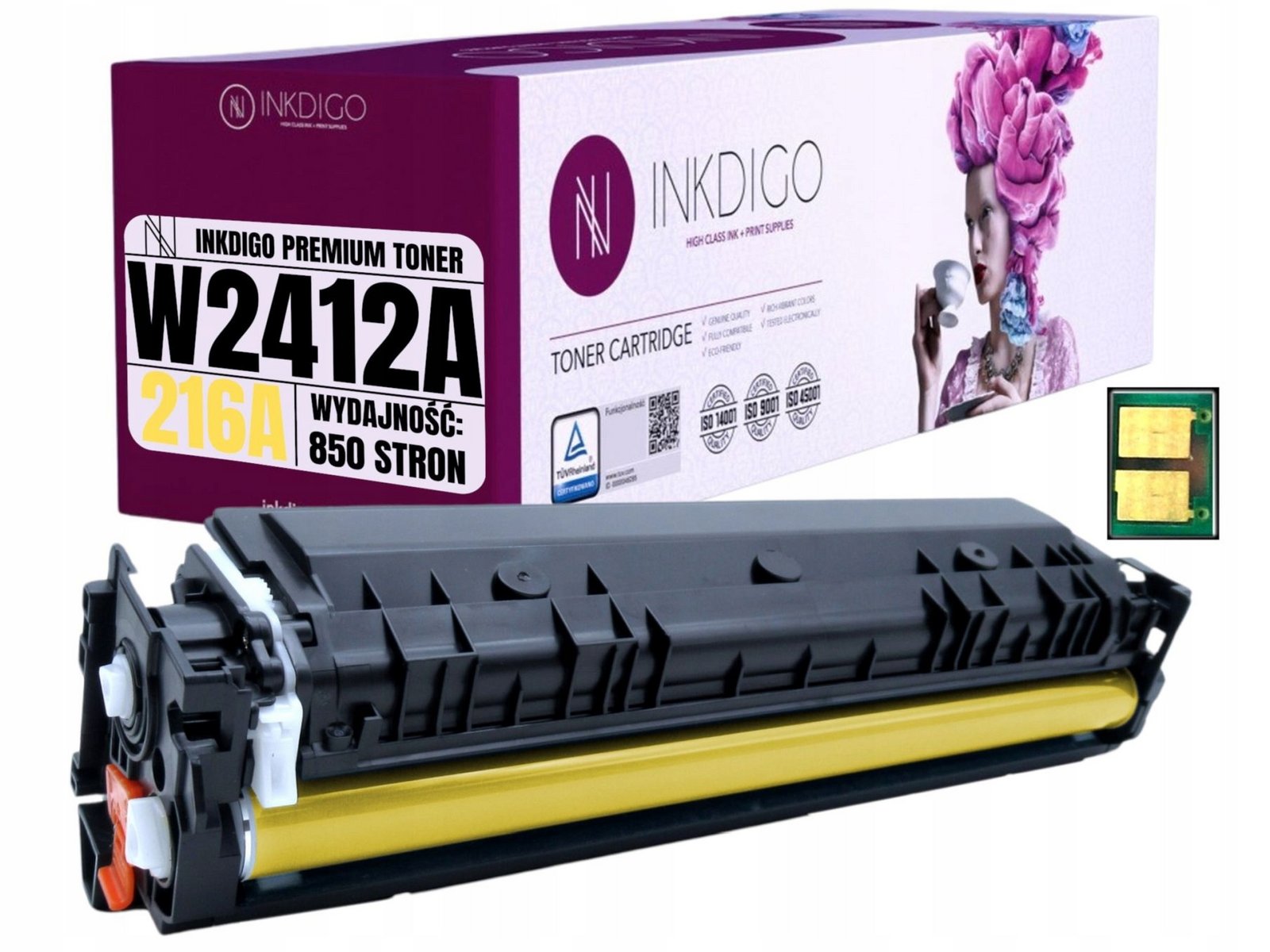 Náhradní toner s Čipem W2412A pro Hp Color LaserJet Pro M155nw M182n M183fw