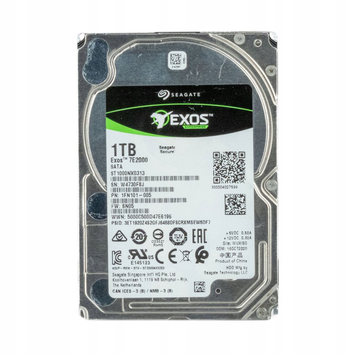 Seagate Exos 7E2000 1TB 7.2K 128MB Sata III 2.5'' ST1000NX0313