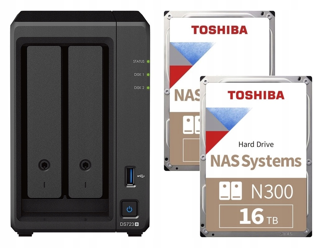 Synology DS723+ 4GB Ecc 2x 16TB Toshiba N300