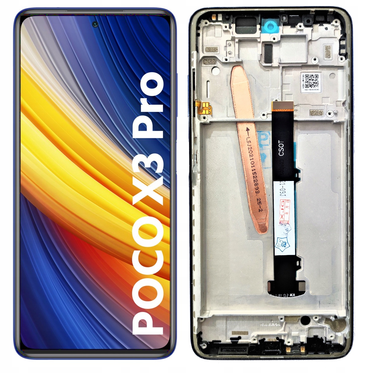 LCD Displej Pro Xiaomi Poco X3 Pro Rámeček Modrý