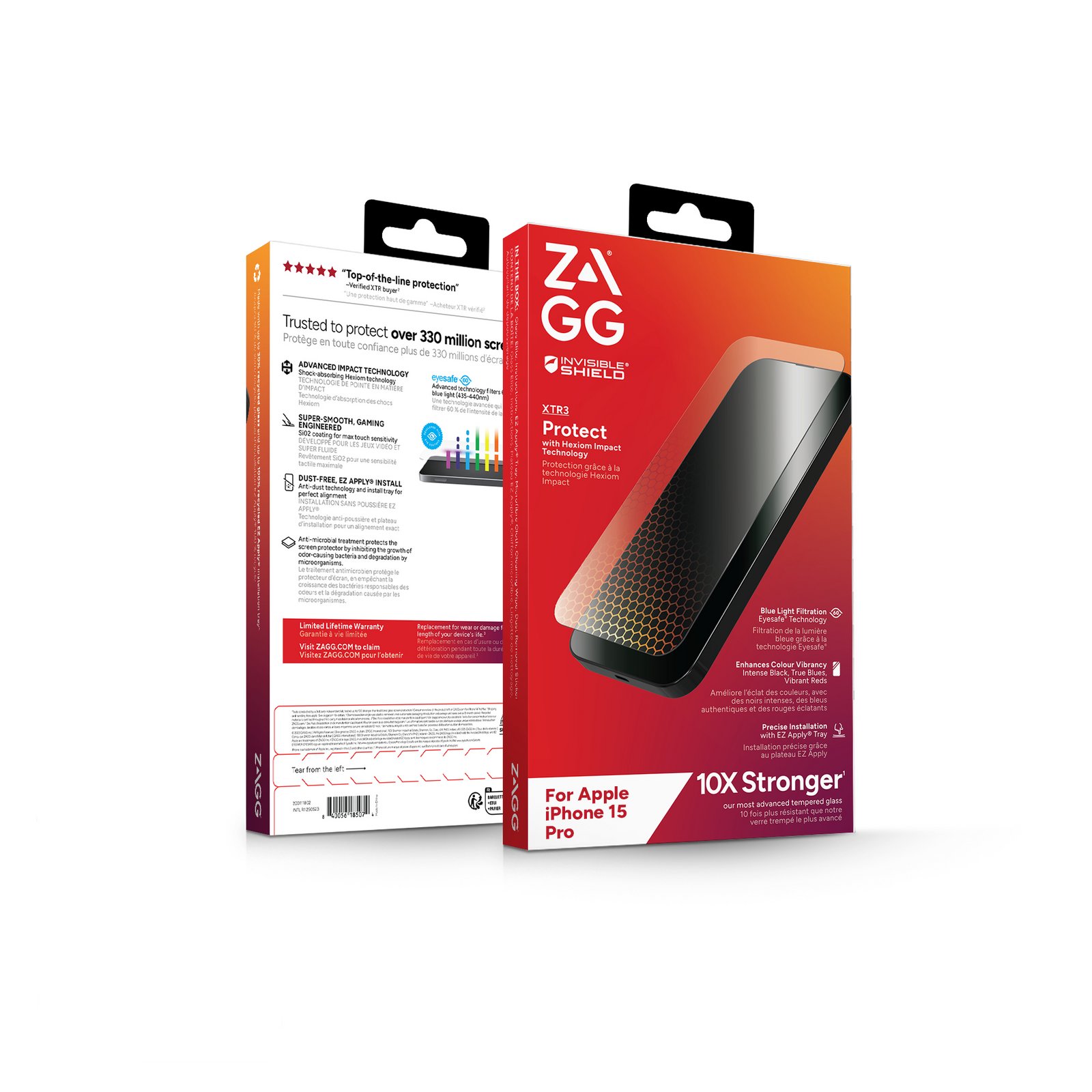 Zagg InvisibleShield XTR3 tvrzené ochranné sklo eyesafe iPhone 15 Pro