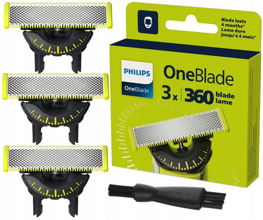 3x Čepele Philips Oneblade 360 Příslušenství Golarka Pro