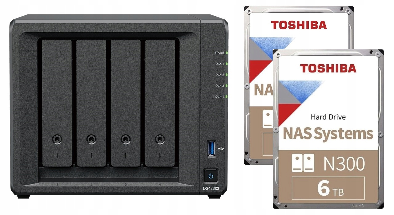 Nas Synology DS423+ 6GB 2x 6TB Toshiba N300