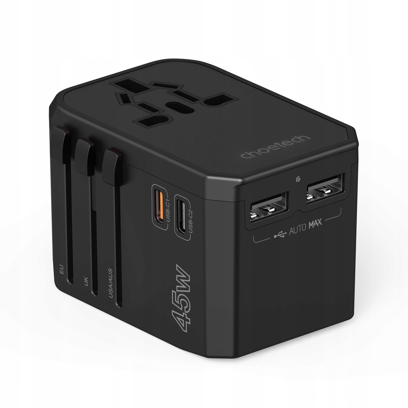 Choetech Cestovní Nabíječka 45W Adaptér Usb-c Usb-a 45W Usa Eu Uk Au