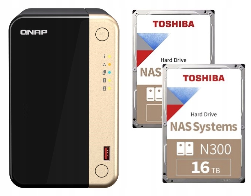 Nas souborový server Qnap TS-264-8G 2x 16TB Toshiba