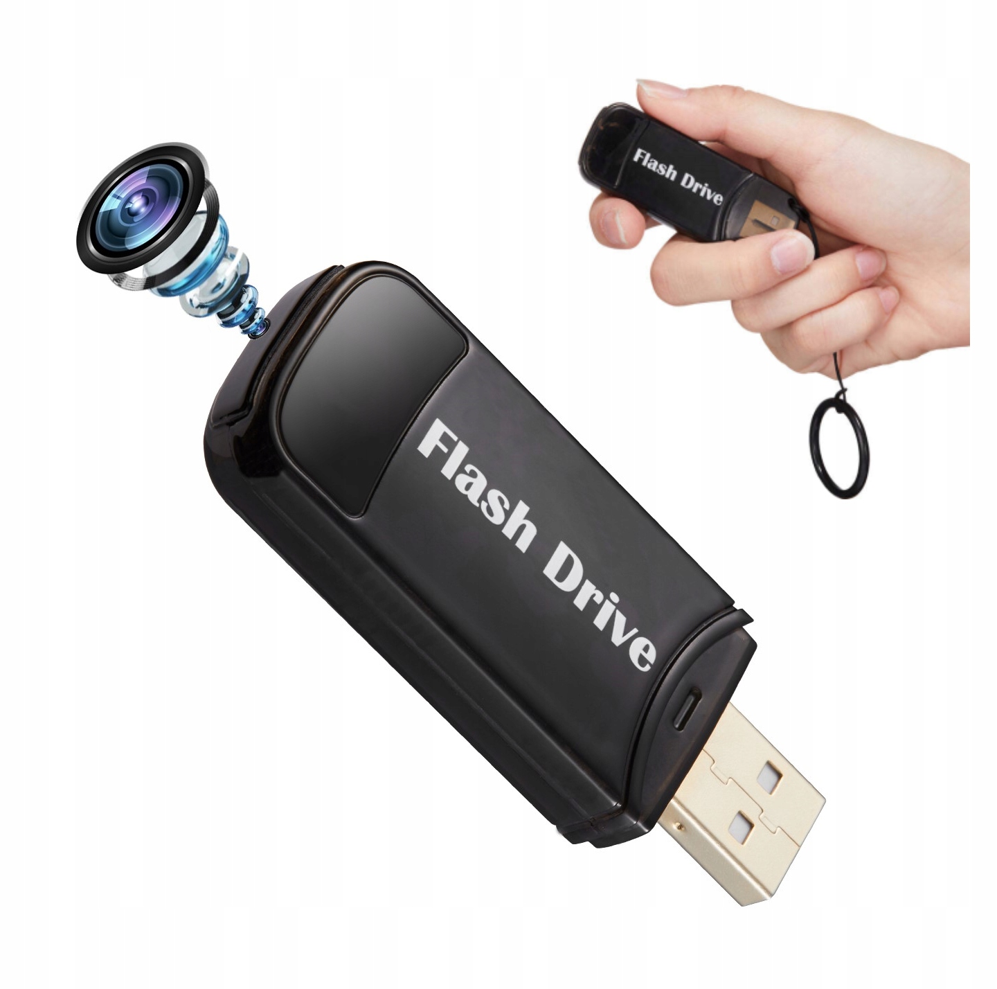 Skrytá Mini Špionážní Kamera Flashdisk Přívěsek Na Klíče Dotykový Panel Full Hd 32GB
