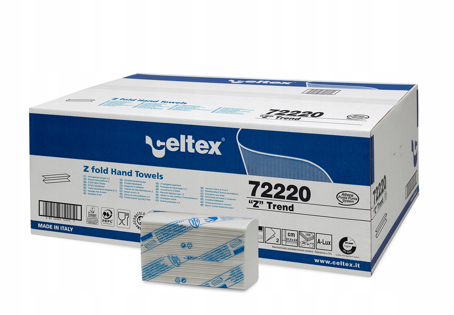 Papírové ručníky vícevrstvé Celtex 3750 Ks Multifold H2