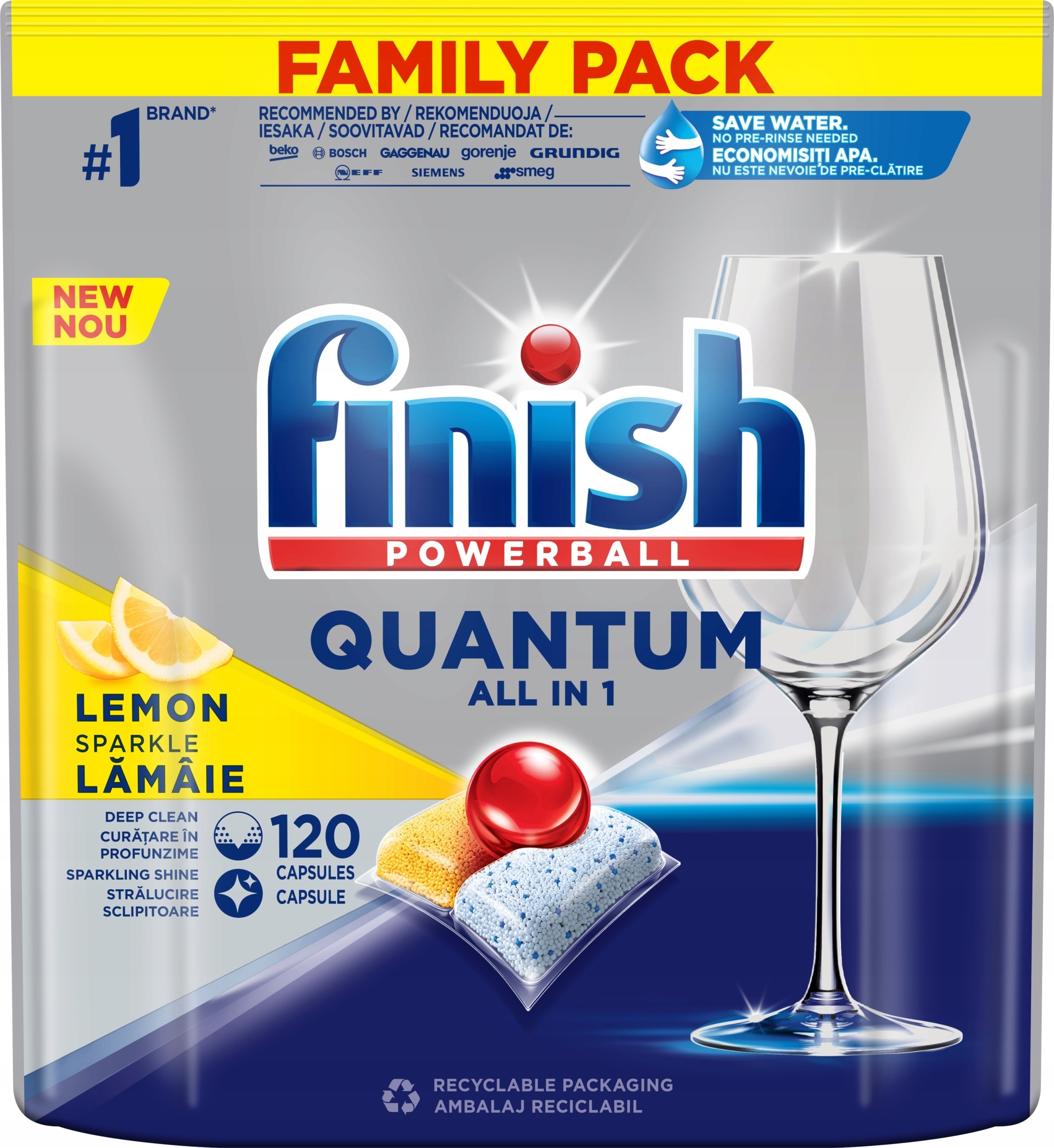 Finish Kapsle do myčky Finish Quantum All-in-1 citronová 120 ks
