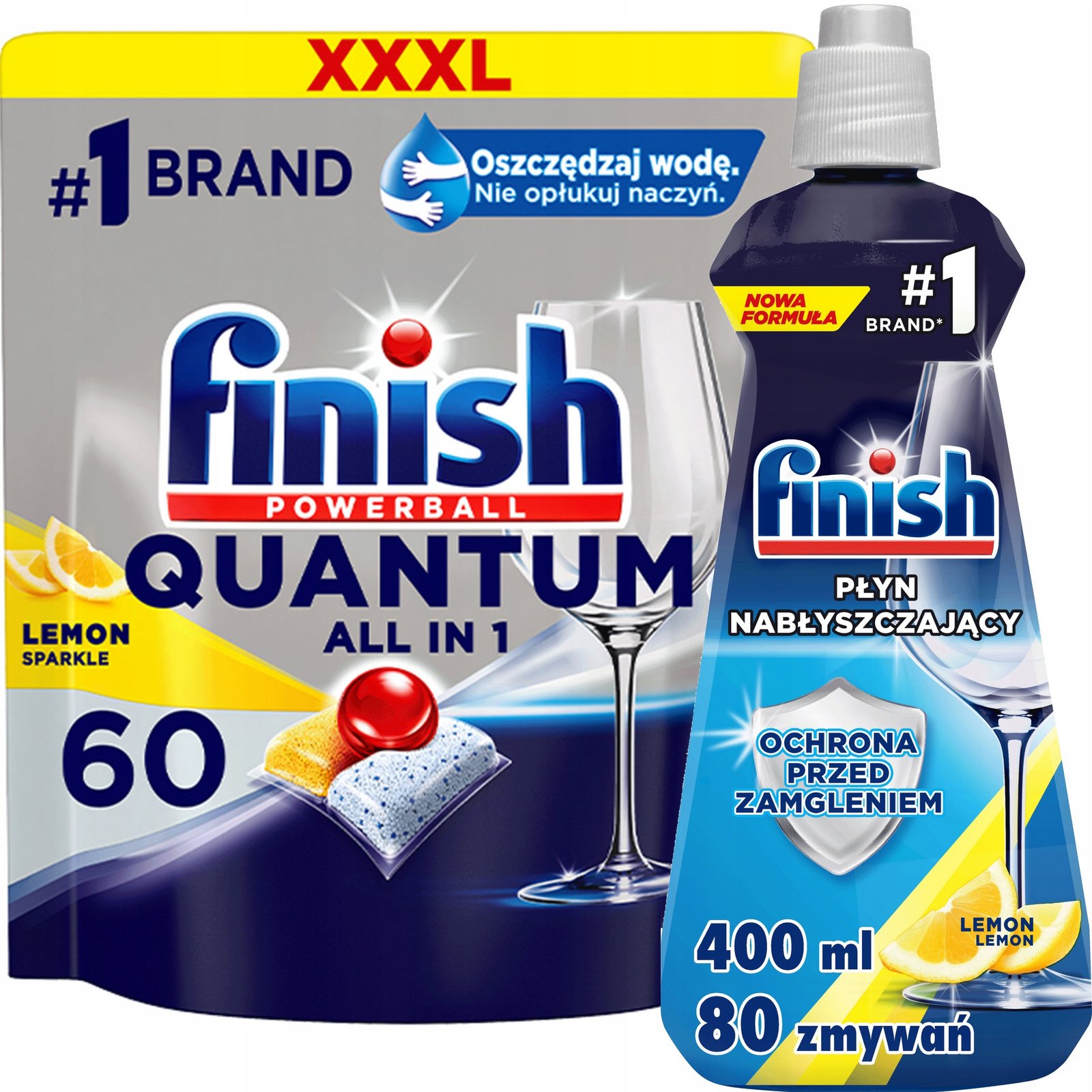 Finish Kapsle do myčky Quantum 60 Lemon Leštidlo 400ml Citronová