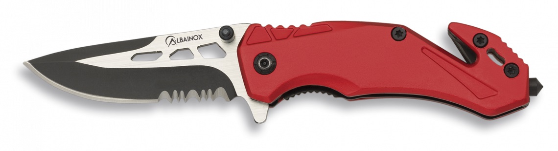 Nůž zavírací Albainox 19904 záchranář mini červený