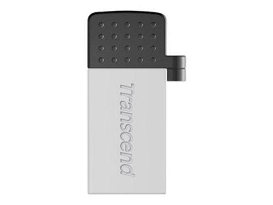 Transcend 16GB JetFlash 380S, USB 2.0/micro USB flash disk, OTG, malé rozměry, stříbrně obarvený kov, TS16GJF380S
