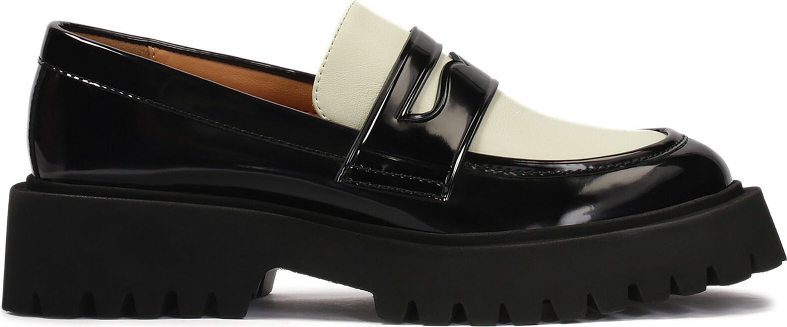 Loafersy Kazar Timea 84991-09-28 Black/ White