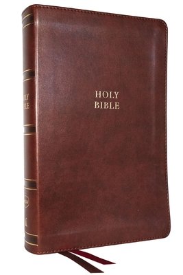 Nkjv, Single-Column Reference Bible, Verse-By-Verse, Brown Leathersoft, Red Letter, Comfort Print (Thomas Nelson)(Imitation Leather)