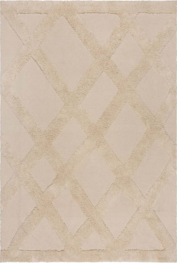 Béžový bavlněný koberec 80x150 cm Tessa Diamond – Flair Rugs